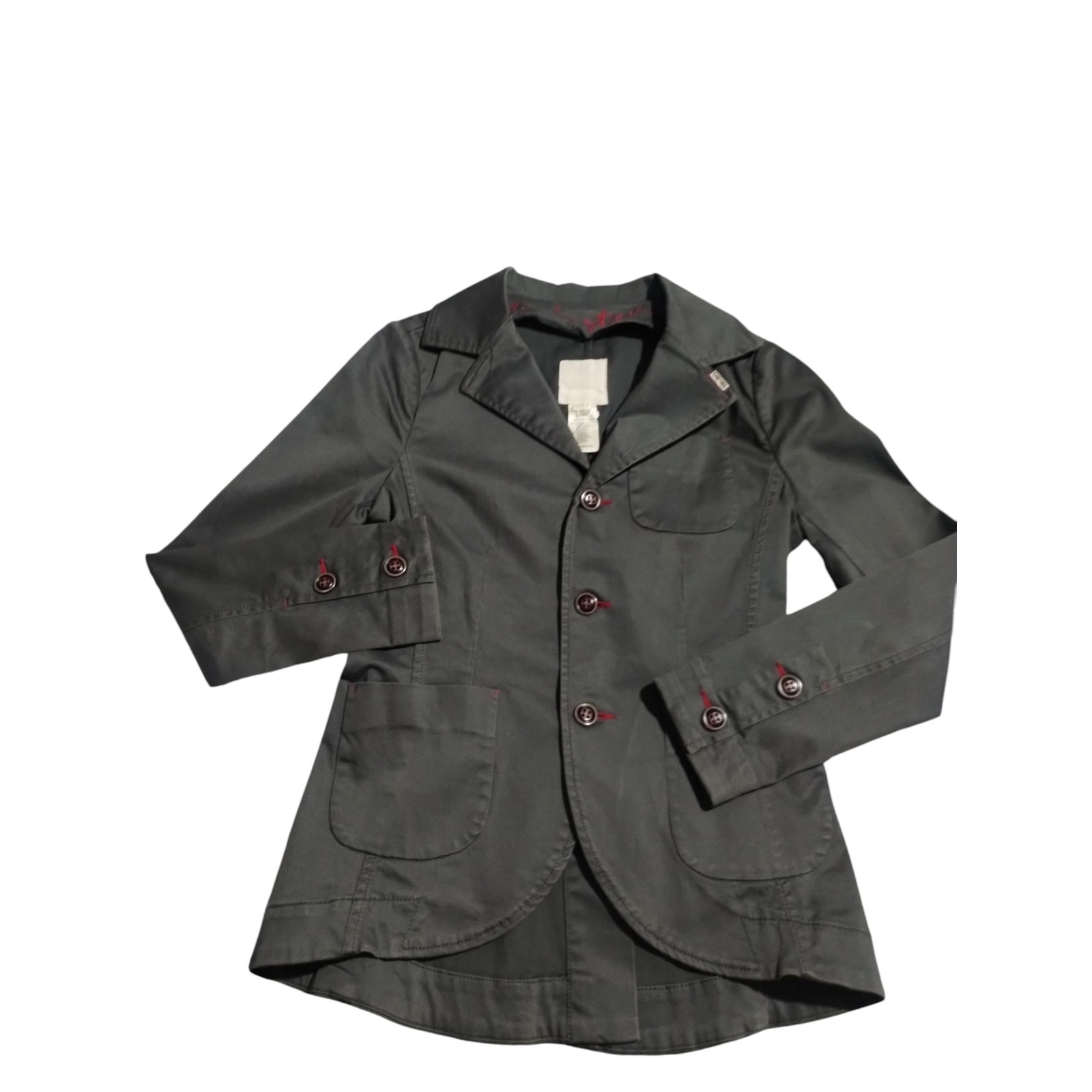Y2k Diesel Industry Women's Size Small Slim Military Blazer Jacket Charcoal